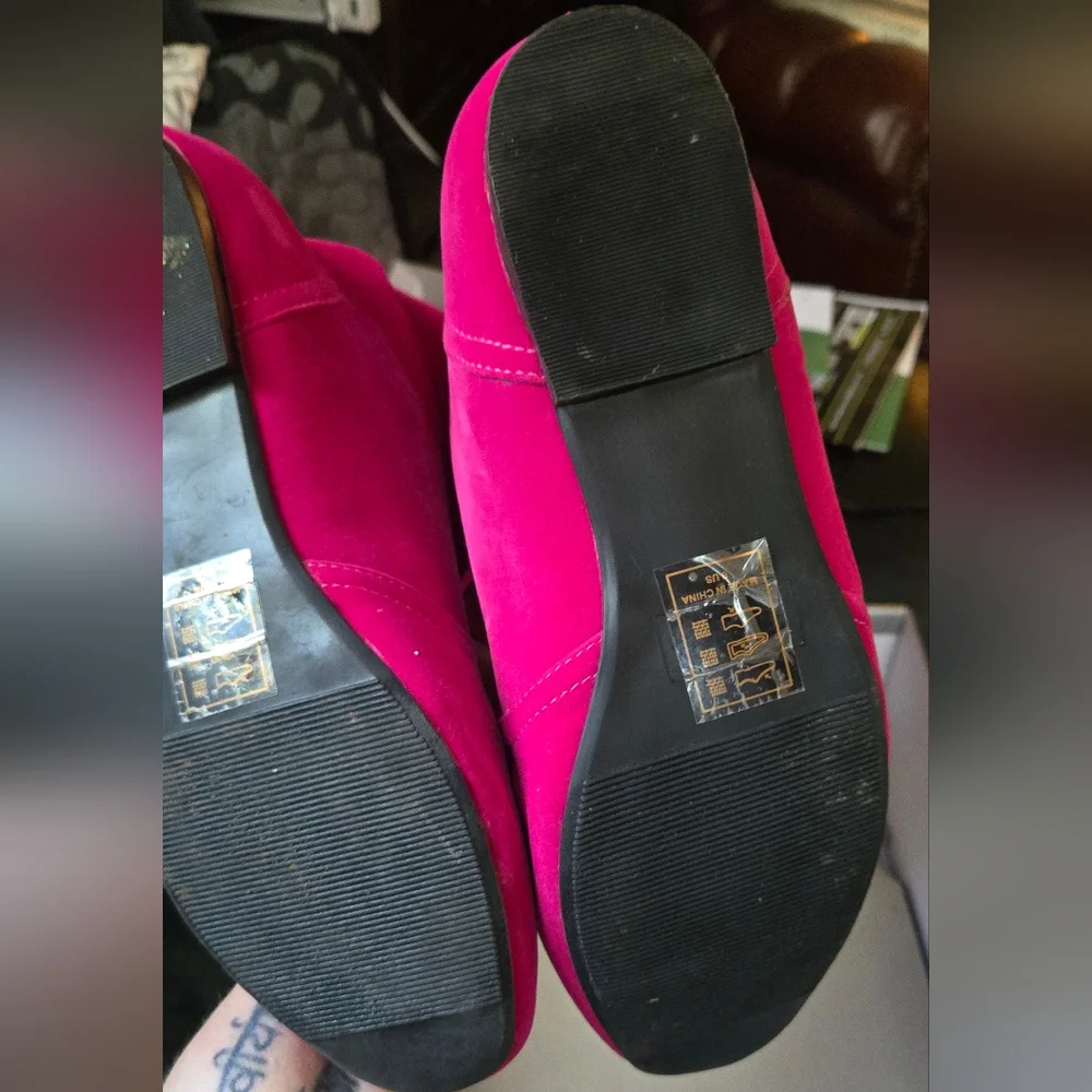 HOST PICK 🎉🎊 Shoe Dazzle NIB women's Pink Suede Boots sz8 - Picture 3 of 12